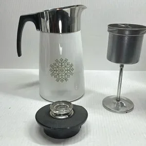 Corning ware avocado green medallion p-149 cup stove top coffee pot